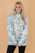 Pretty Bash Camo Long Sleeve Mock Neck Sweatshirt