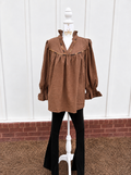 Umgee Mocha Babydoll Blouse