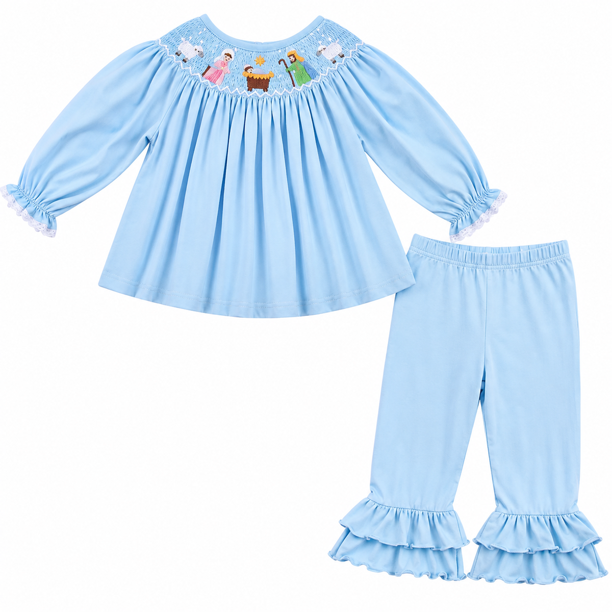 Silent Night Smocked Set
