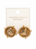 Gold Bulldog Earring