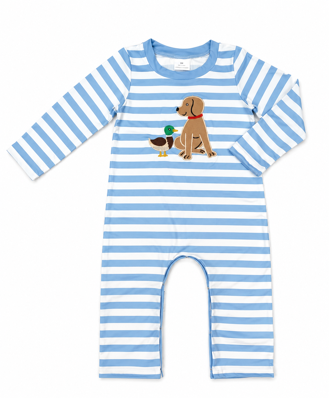 Baby Boy Dog Duck Appliqué Romper