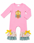 Baby Girls Owl Appliqué Romper