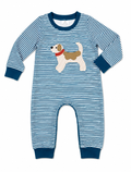 Dog Appliqué Boy Romper