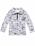 Boys Gray Camouflage Zip Pullover with Pocket