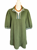 Plus Olive Jacquard Dress
