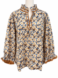 Plus Brown Mix Floral Blouse