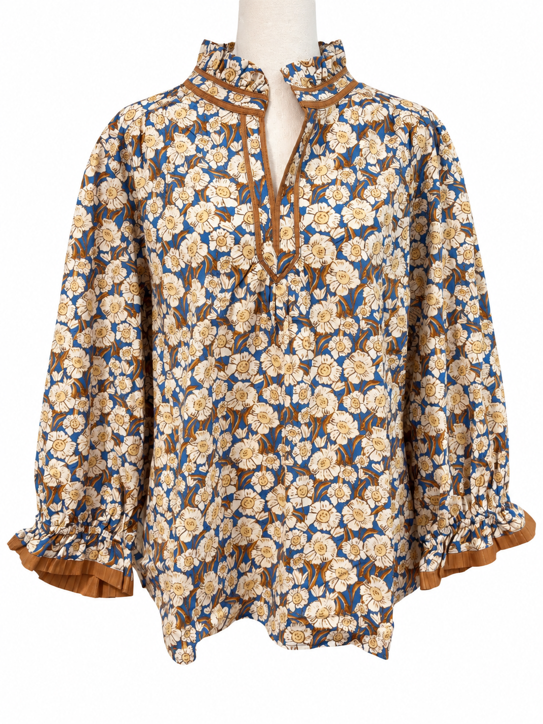 Plus Brown Mix Floral Blouse