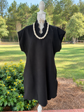 Black V-Neck Mini Dress
