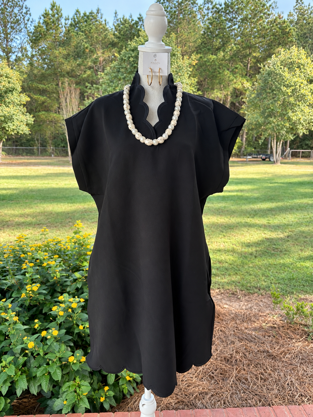 Black V-Neck Mini Dress