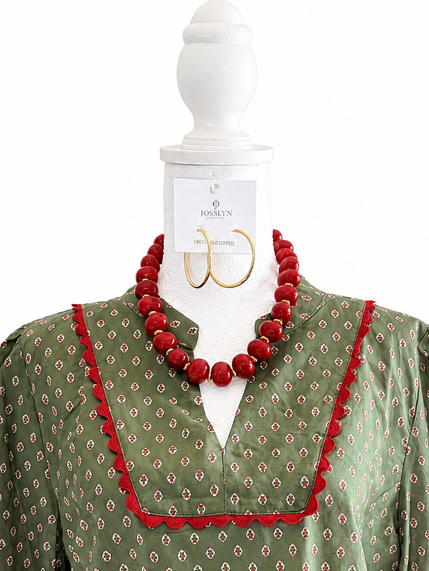 Dark Red Chunky Necklace