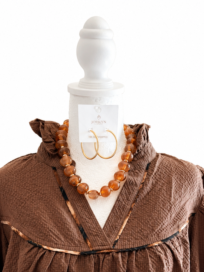 Coffee Chunky Necklace