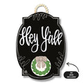 Black Bloom " Hey Y'all" Door Hanger