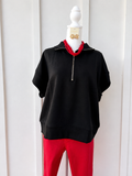 Plus Black Scuba Half-Zip Pullover