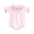 Pink Christmas Smocked Romper
