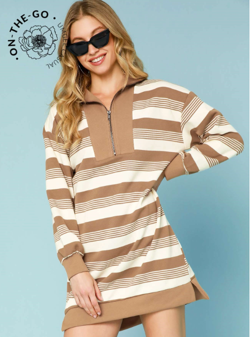 Umgee Latte T-shirt Dress