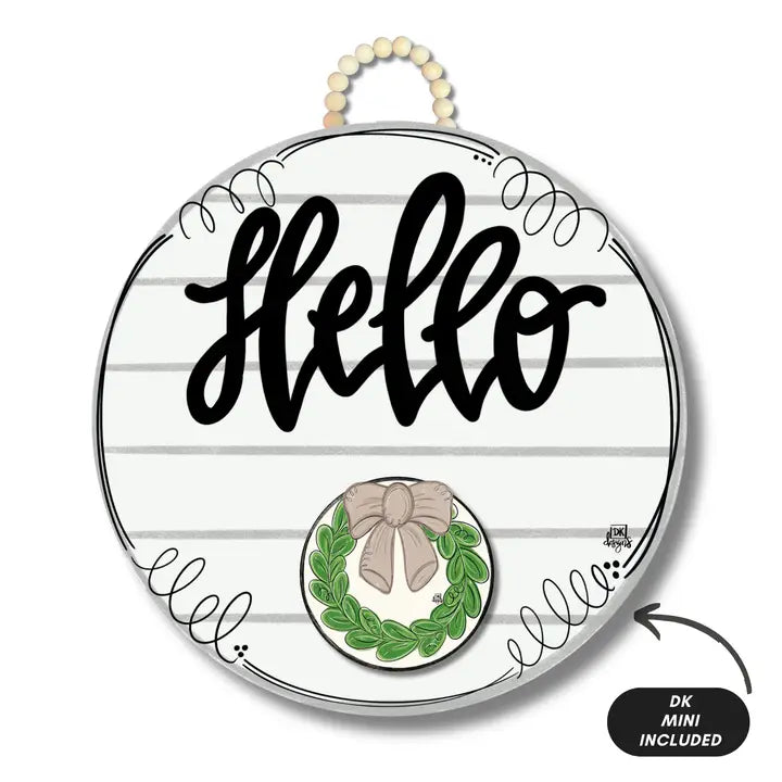 "Hello" Shiplap Door Hanger